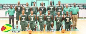 Guyana’s National Basketball Team along with management poses for their official CBC photo in Tortola, BVI last week. (www.caribbeanbasketball.com photo) 