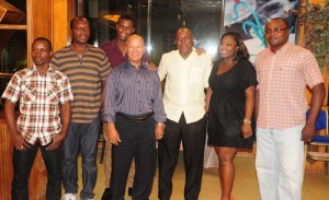 Coach Roldan Francisco, fourth from left with officials of the GABA 