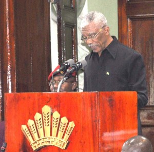 Granger as he addressed Parliament yesterday.