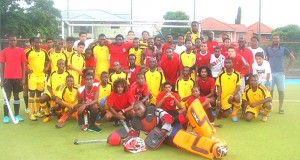 National Junior Team pose with their Trinidadian counterparts following their developmental tour of Trinidad in December 2014.