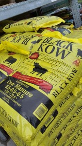 Nothing is wasted: Cow manure for sale at Home Depot, New Jersey.