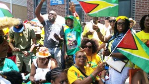 This group of excited NY based Guyanese were among thousands celebrating Guyana’s independence anniversary and the coalition victory.
