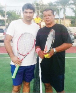 Chethan Narayan (left) and Godfrey Lowden after their clash. 