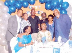 Dr. Thomas and family at his retirement party at the University of Guyana