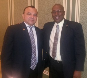Steve Ninvalle and Frank Lopez of Venezuela during the AIBA Congress.