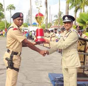 one of the ranks receiving his prize