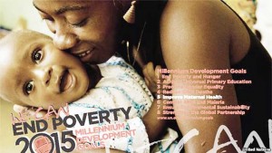 A United Nations promotional poster for the Millennium Development Goals