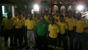Members of the Guyana U19 team just before their departure at the Windjammer hotel. 