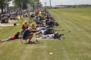 Intense shooting from the 1000 yards range in the Individuals at the NRA US Fullbore National Championships yesterday. 
