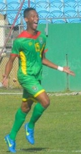 Brandon Beresford, moments after scoring in World Cup qualifying.