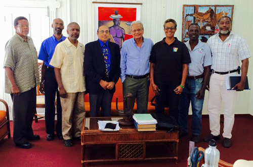 Our ‘Special Person’ poses with Guyana Olympic Association officials, after meeting with Dr. Rupert Roopnaraine soon after his appointment as Minister of Education.