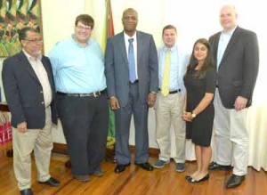 The US Congress delegation and Embassy officials meeting with Minister Harmon and his team yesterday. 