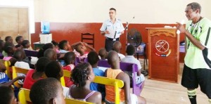  A rank from the Guyana Police Force during the presentation of certificates to the participants.