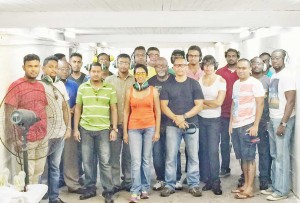 Competitors of the Guyana National Rifle Association Smallbore section that competed in Saturday’s shoot at TSU.  