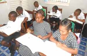 Pupils focused on their school work