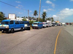 Striking minibuses