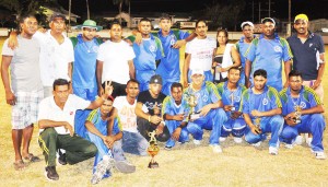 The victorious Amar Shakti Cricket Club.  