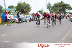 Part of the action in last year’s Digicel Breast Cancer Awareness Cycle Race.