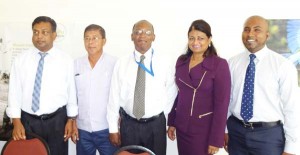  (Left to right) Workshop facilitator, Dr. Latchmin Narain; Guyana Foundation Trustee, Stanley Ming; Guyana Foundation Trustee, Eric Phillips; Guyana Foundation Founder, Supriya Singh-Bodden and Managing Director, Anthony Autar
