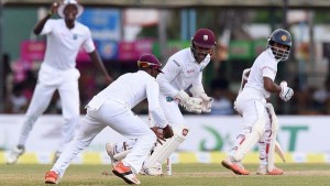 Kaushal Silva nicked to slip for a stubborn 32 © AFP 