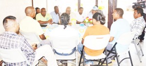 Minister Harmon and his delegation meeting with the North Rupununi District Development Board and officials of Surama, Aranaputa, Kwatamang and Rupertee.