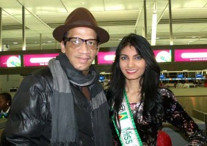 Roger Gary and Miss Guyana World 2014, Rafieya Hussain.