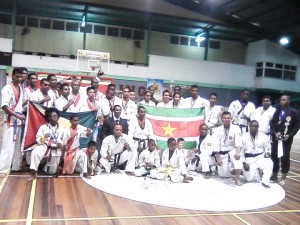 The outstanding performers from Guyana and Suriname pose for a group photo at the conclusion of the event. 