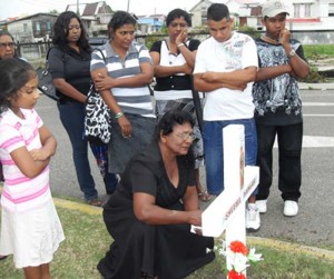 Remembering Sheema Mangar: Relatives at the scene of Sheema’s murder.