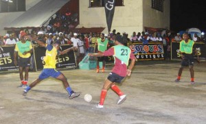 Part of Tuesday night action in the Guinness ‘Greatest of the Streets’ Futsal Competition at California Square