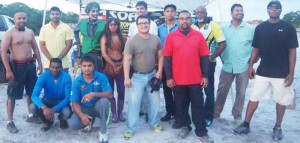  Participants of  the Inaugural Costume Steel Challenge Tier 1 Match. Match Director David Dharry (4th right) and BM Soat Auto Sales representative, Mr. Roberto Tewari (kneeling second from right in blue) flanked by other shooters.
