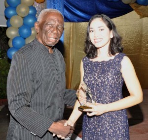 Mr. John being duly recognized for his work in the legal field, at an anniversary dinner of the Guyana Bar Association. 