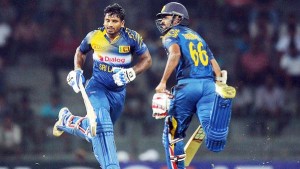 Kusal Perera and Lahiru Thirimanne’s 156-run partnership for the second wicket eased Sri Lanka to an unassailable 2-0 series lead © AFP 