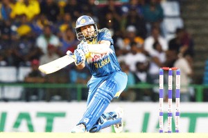 Sri Lankan cricketer Tillakaratne Dilshan plays a shot during the first Twenty20 International cricket match between Sri Lanka and the West Indies at the Pallekele International Cricket Stadium in Pallekele on November 9, 2015. AFP PHOTO/ ISHARA S KODIKARA        (Photo credit should read Ishara S.KODIKARA/AFP/Getty Images)