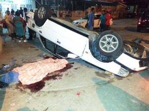 An accident in Lusignan, East Coast Demerara last week which claimed the life of a young driver