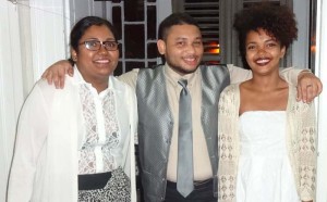 From left Jivita Pyneandy, Andrew Hutson and Akola Thompson