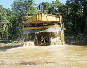 File Photo: A river dredge operation off Isseneru, Region Eight, has been ordered to cease operations.