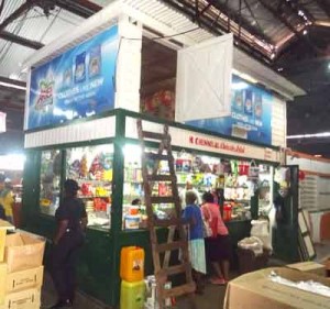 The stall which the gunmen robbed 