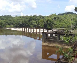 The rapids at Tumatumari and remains of the historic Tumatumari Hydro plant which supplied electricity from the late 1950s to the 1980s.