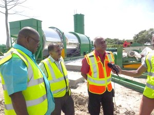 Project Manager Lionel Kandasammy being interviewed at the asphalt plant