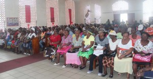 A section of the gathering at the Salvation Army Headquarters yesterday. 