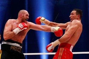 Tyson Fury in action with Wladimir Klitschko. (Action Images via Reuters / Lee SmithLivepic)