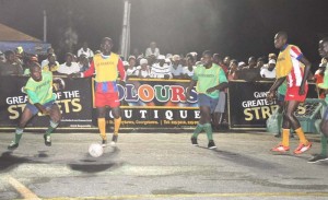 Part of the action in this year’s Georgetown Zone of the Guinness ‘Greatest of the Streets’ Futsal Competition.