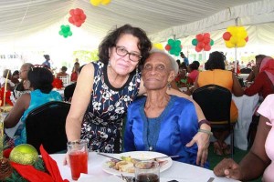 First Lady Sandra Granger with one of the special invitees at today’s Luncheon. 