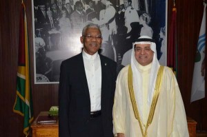 President David Granger and Ambassador Ayadah M. Alsaidi take a photo opportunity.