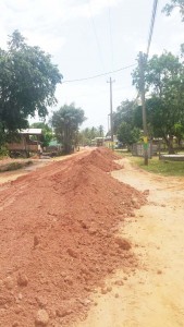 One of the roads being repaired in Kwakwani. 