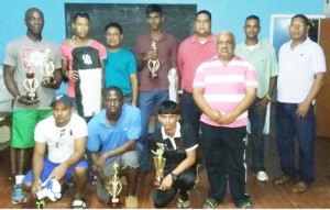 Executives of the East Bank Demerara/Upper Demerara Association with prize winners and coach strike a pose.
