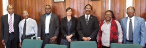 Members of the Legal Affairs Team and the World Bank / United Nations mission during their meeting yesterday.