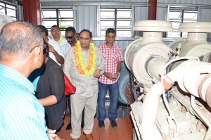Prime Minister, Moses Nagamootoo and other officials at Lima Essequibo yesterday.