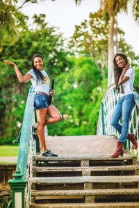 All set for the Georgetown walking tours: Three times National Beauty Ambassador Ruqayyah Boyer and former Flight Attendant of Vision Air Candace Tuanna Layne.  