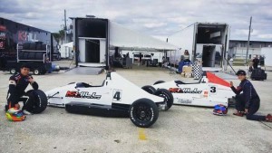 Calvin Ming beside his Formula 4 machine.